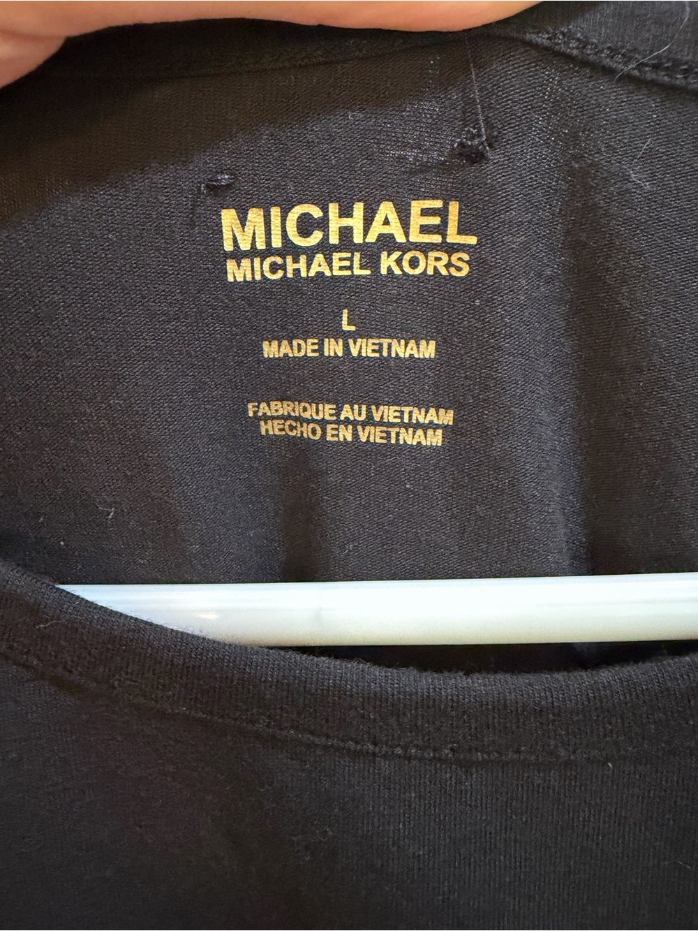 Michael Kors Black Tee with Gold Logo Print - Picture 3 of 6